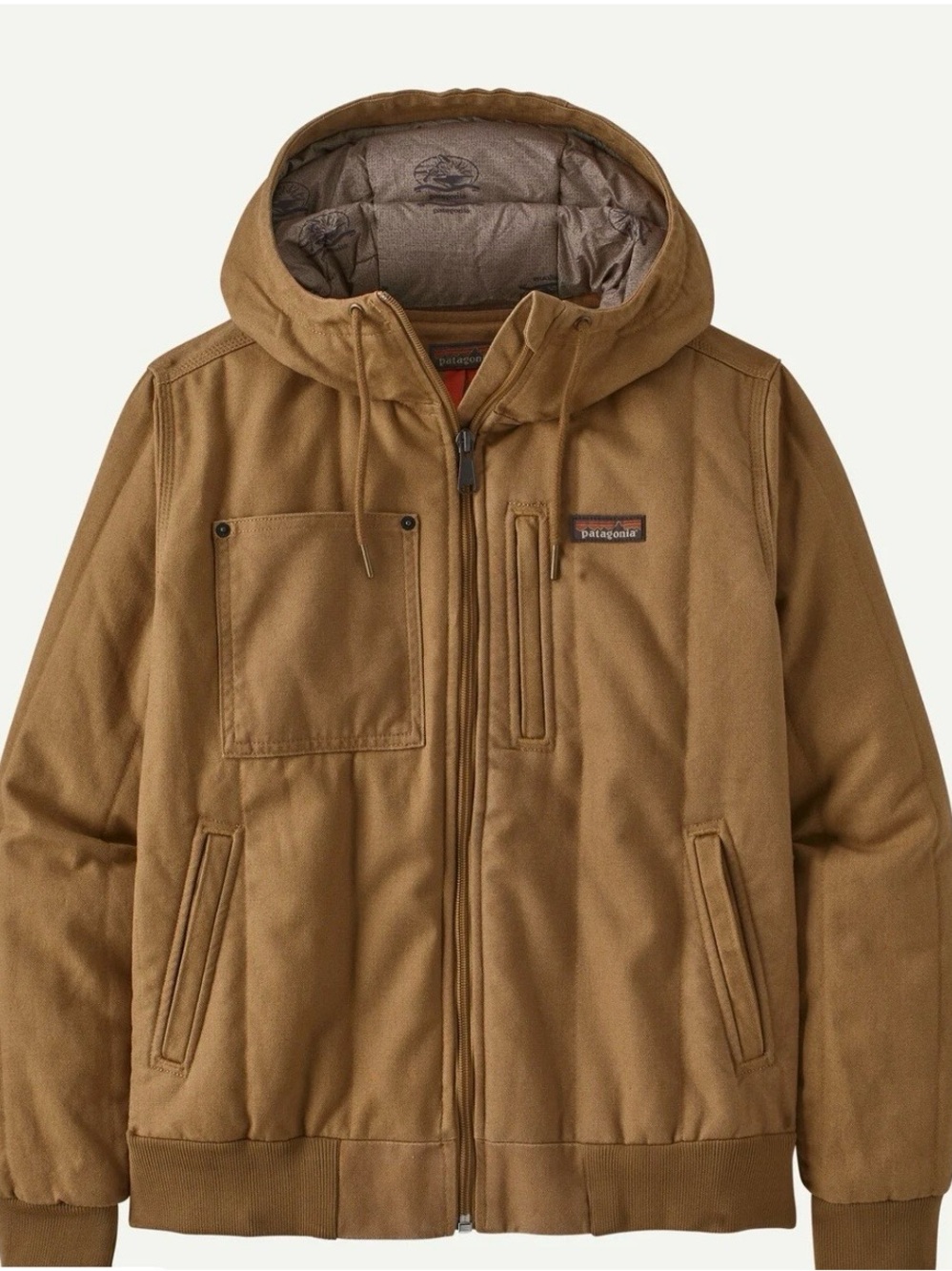 Patagonia Hooded Puffer Jacket in Brown
